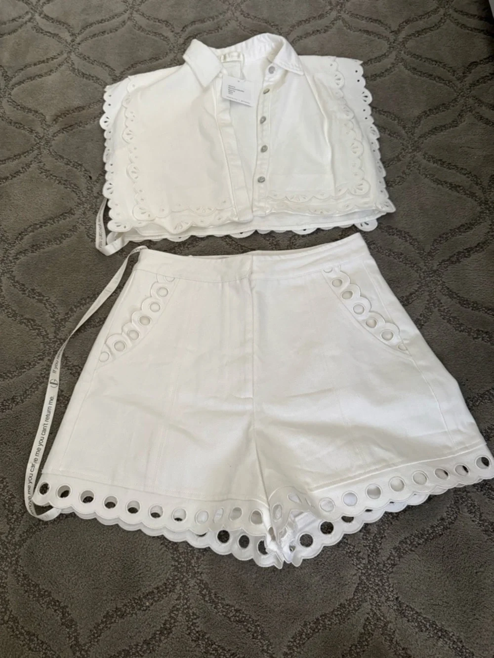 Vita Grace Nyla Cutwork Embroidery
Denim Top | White - - Picture 7 of 7